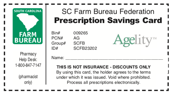 SC Farm Bureau Federation Prescription Savings Card