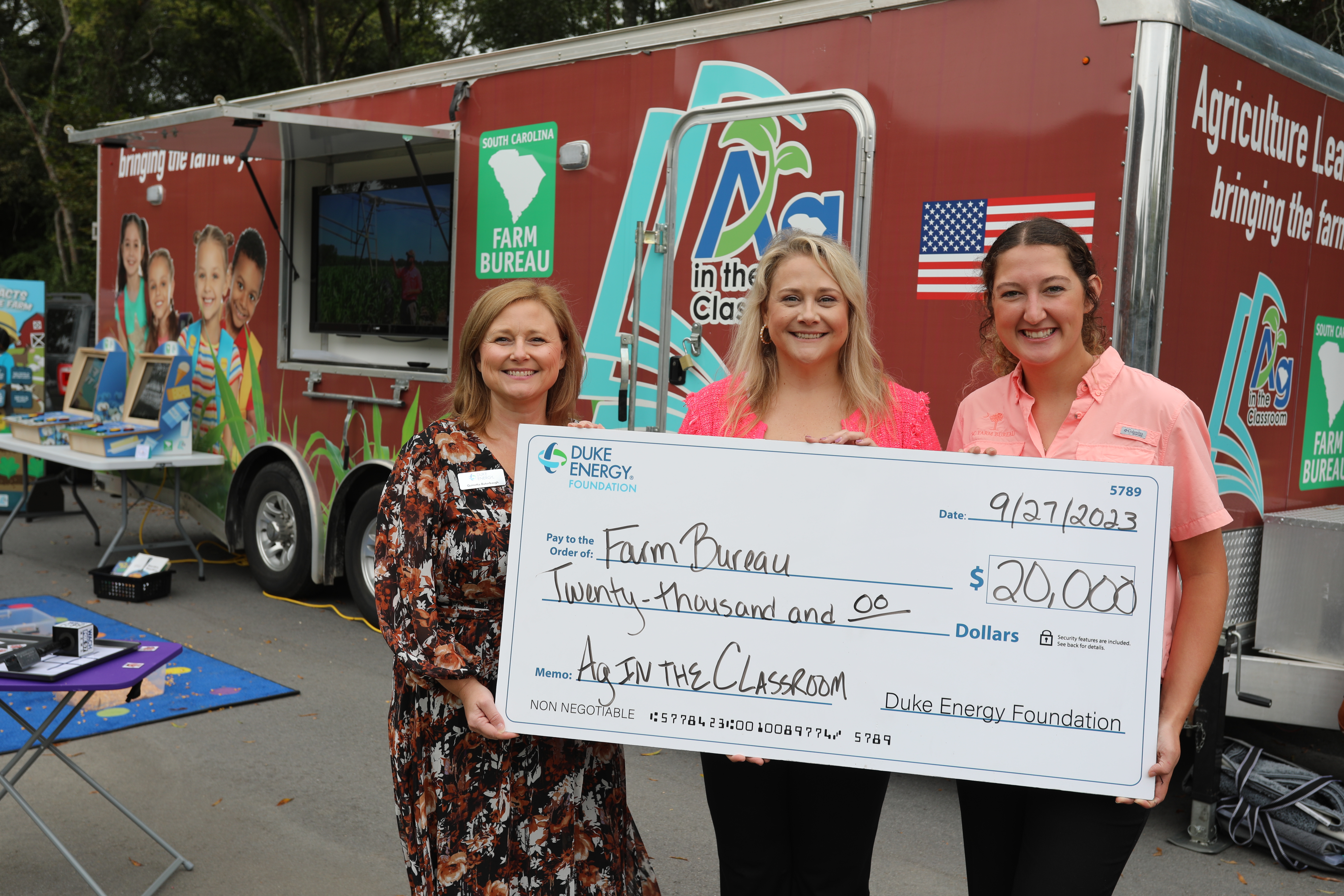 Quinetta Buterbaugh, government and community relations manager for Duke Energy with AITC's Jill Jeffords and Kylie Cathcart