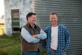 Farmers laughing