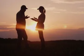 Farmers talking